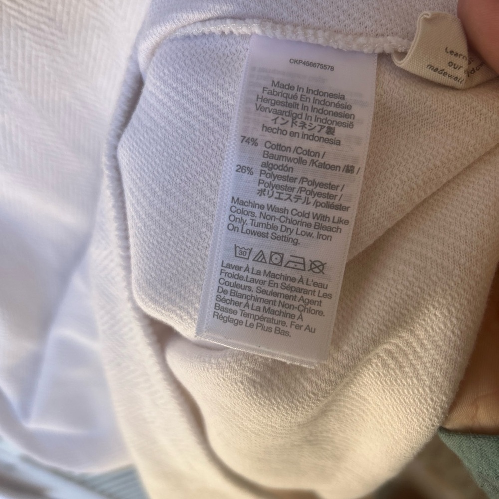 Madewell Brushed Herringbone Jacquard Turtleneck Top Lightrouse Ivory Small - Picture 6 of 6